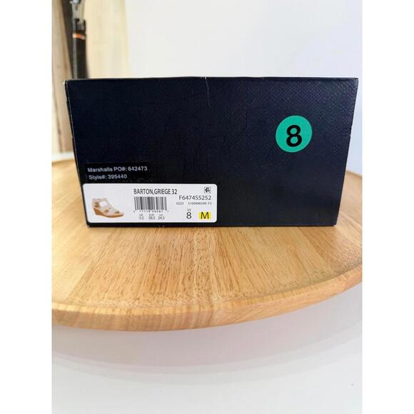 Dr Scholl's Barton Comfort Wedge Sandals Size 8 M Cream Snake Print New with Box - Picture 3 of 10